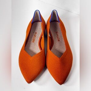 Rothy’s The Point Toe Ballet Flat Slip-On Soft Flexible in Brandy 8.5 New No Box